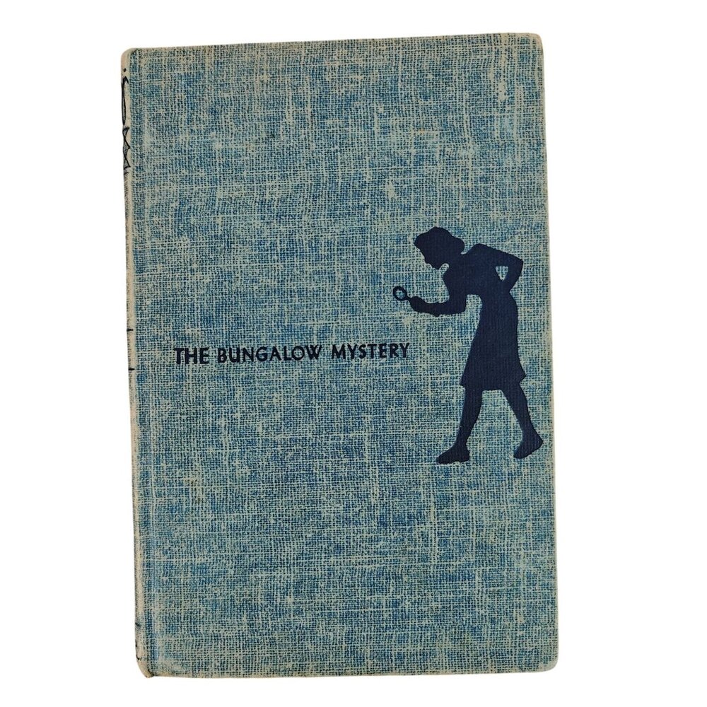 Nancy Drew The Bungalow Mystery Carolyn Keene 1960 Hardcover Blue Tweed Vintage
